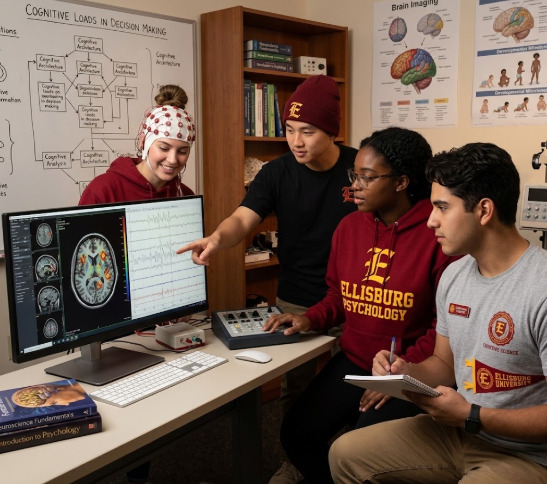 Ellisburg psychology students studying brain imaging